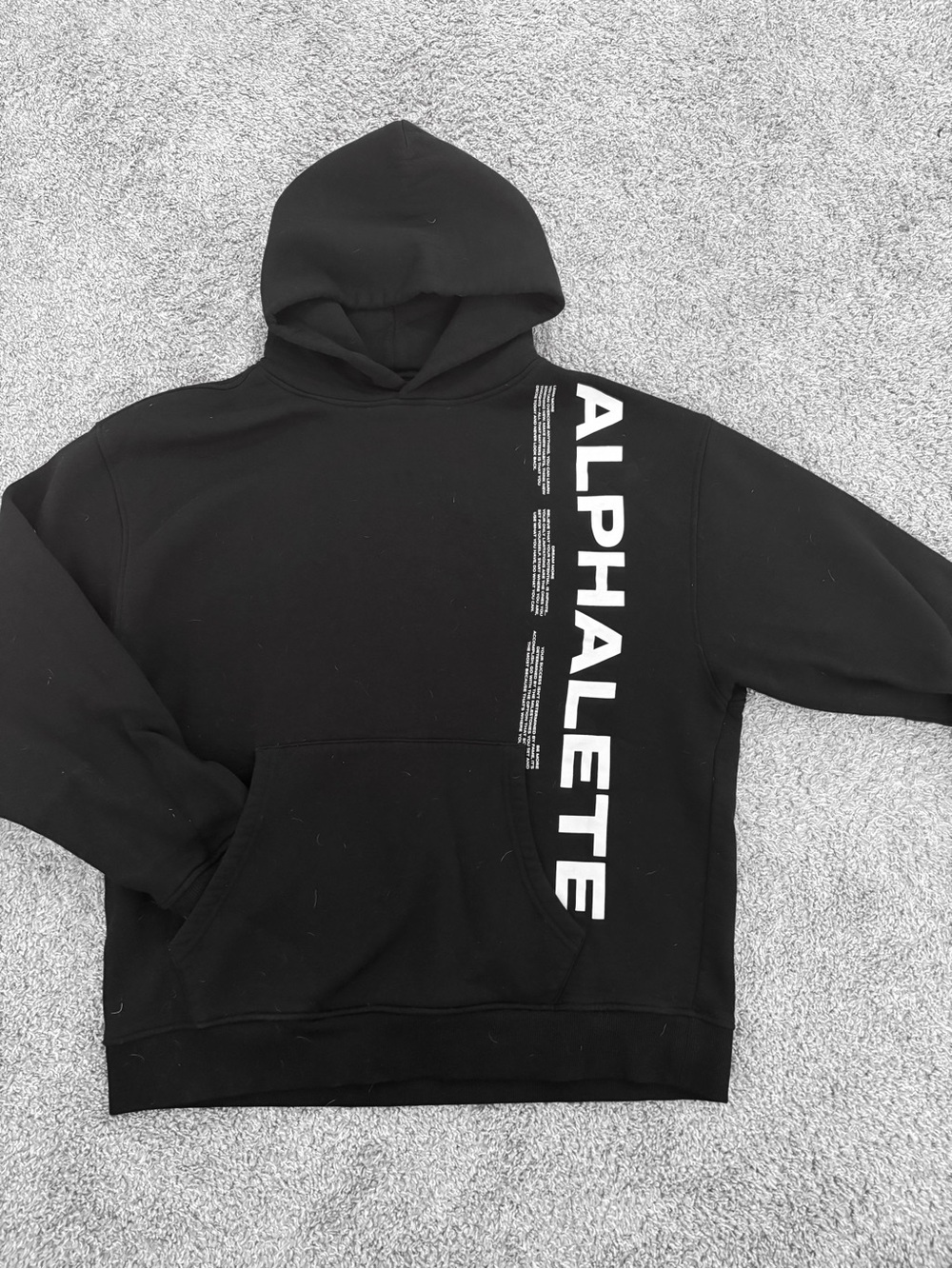 Alphalete Black Hoodie with White Bold Logo - Picture 1 of 4